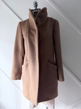 Aritzia Wilfred Cocoon Coat XS Alpaca Virgin Wool Camel